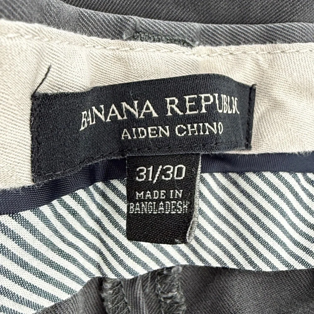 Banana Republic‎ Aiden Chino Mens 31x30 Dark Gray Cotton Twill Slim Pants